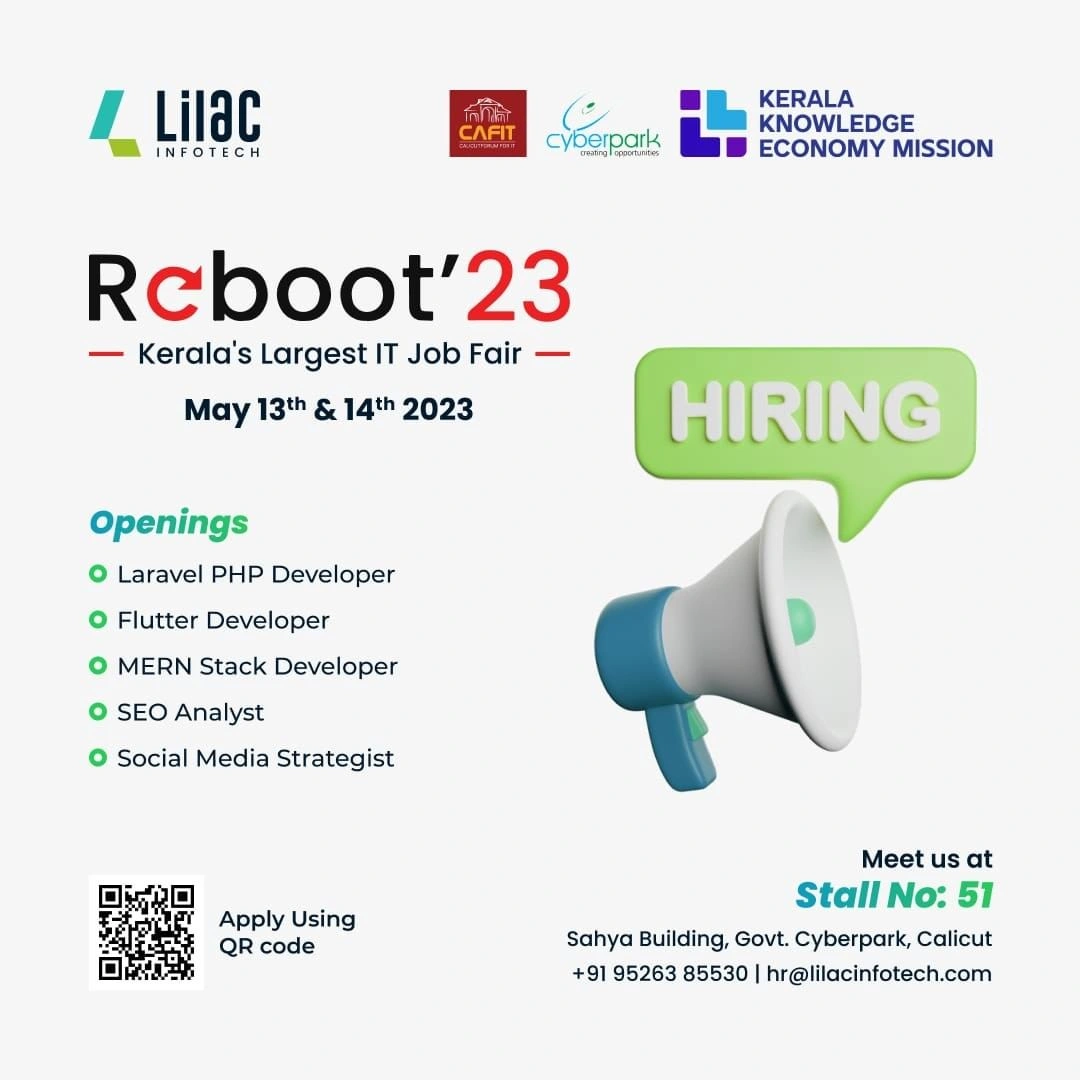 cafit reboot job vacancies at lilac infotech in government cyberpark